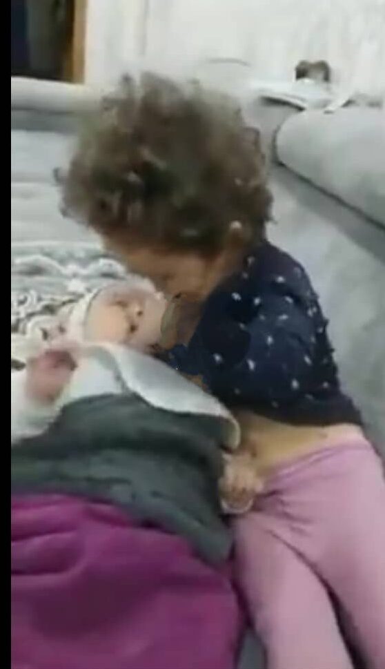 Screenshot of the video of toddlers supposedly linked to earthquakes in Turkey and Syria